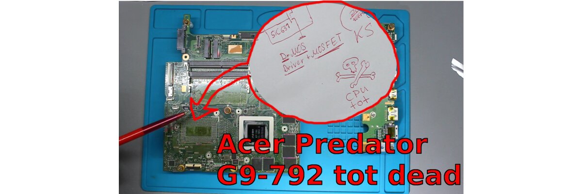 Acer Predator 300 PH317 tot keine Reaktion auf den Einschalttaster.  - 