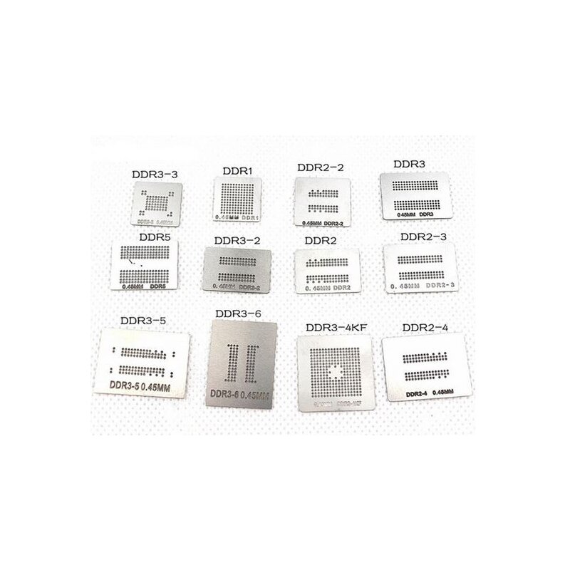 DDR1 DDR2 DDR22 DDR23 DDR3 DDR5 RAM BGA Reballing Stencil Set, 12,49