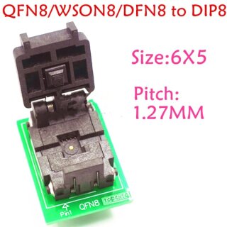 QFN8 to DIP8 Adapter 6x5mm Pitch 1,27mm WSON8 DFN8 MLF8 to DIP8