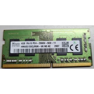 4GB 1Rx16 PC4-2666V-SC0-11 DDR4 Notebook RAM Arbeitsspeicher Modul