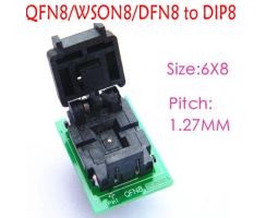 QFN8 zu DIP8 Adapter 6x8mm Pitch 1,27mm WSON8 DFN8 MLF8 zu DIP8